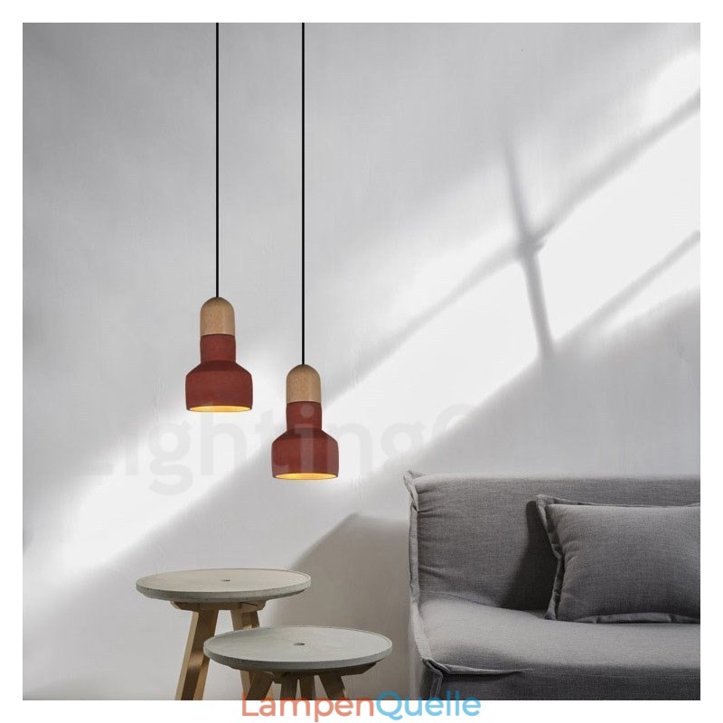 Vintage Holz Beton Multi Farben Pendelleuchte für Lampe