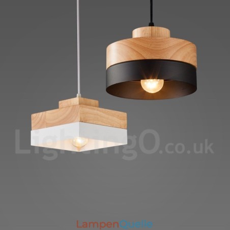 Moderne zeitgenössische Holz Metall Holz Pendelleuchte Moderne zeitgenössische Holz Metall Holz Pendelleuchte