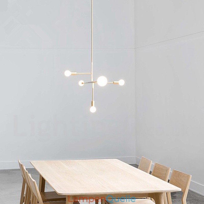 Moderne zeitgenössische Kupfer 5 Licht Kronleuchter Lampe
