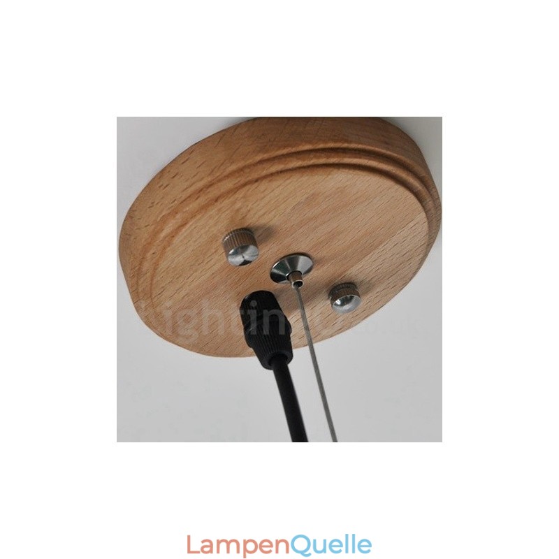 Moderne zeitgenössische Pendelleuchte aus Holz mit 3 Lichtern