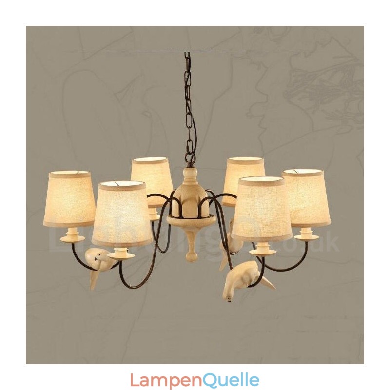 Rustikale Lodge Vintage-Pendelleuchte mit 6 Lichtern