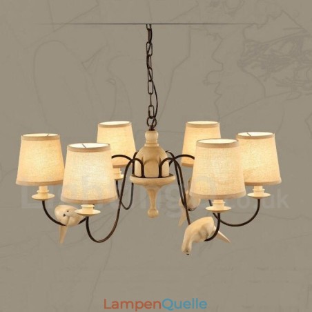 Rustikale Lodge Vintage-Pendelleuchte mit 6 Lichtern Rustikale Lodge Vintage-Pendelleuchte mit 6 Lichtern