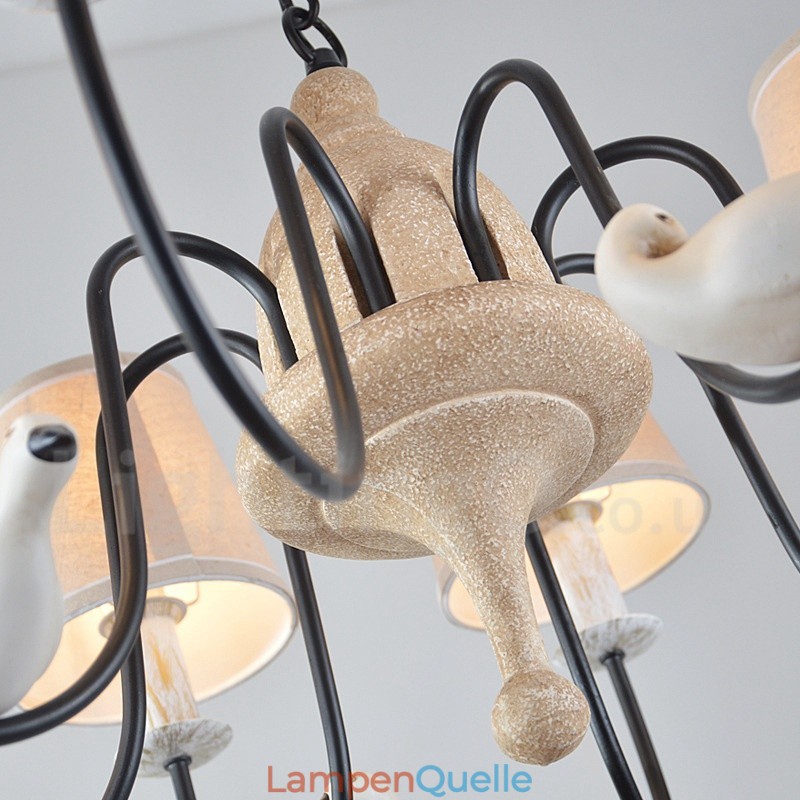 Rustikale Lodge Vintage-Pendelleuchte mit 8 Lichtern