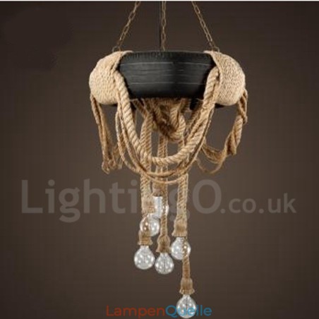 Country Vintage Pendelleuchte mit 6 Lichtern Country Vintage Pendelleuchte mit 6 Lichtern