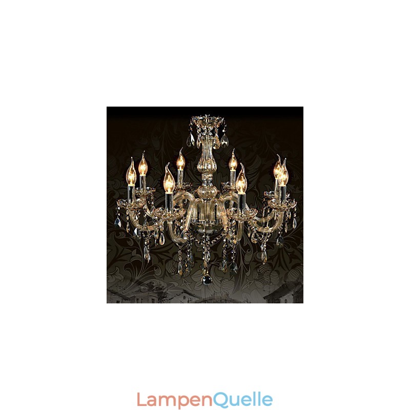 8 Lichter Luxus Kristall Kronleuchter Cognac Farbe K9 Kristall Kronleuchter