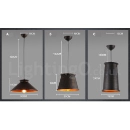 Retro Vintage 1 Licht Metall Pendelleuchte