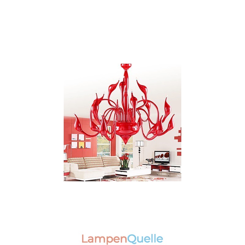 Moderne Kronleuchter Licht 18 Lichter G4 Rote Malerei