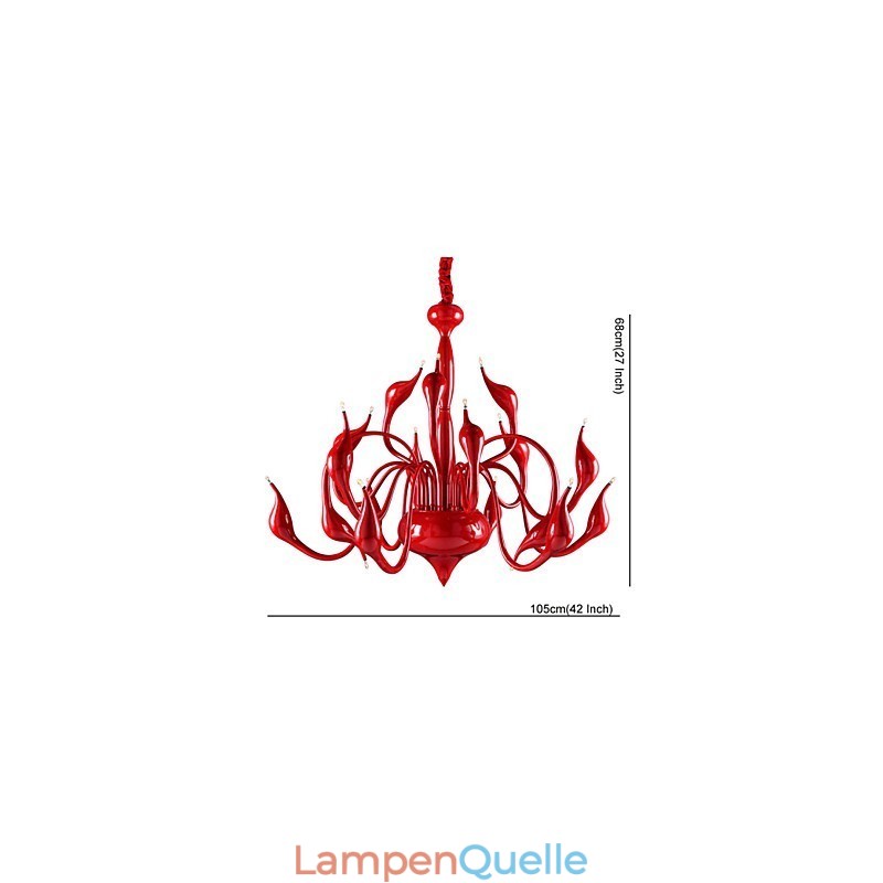 Moderne Kronleuchter Licht 18 Lichter G4 Rote Malerei