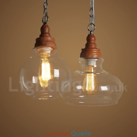 Retro Vintage Pendelleuchte mit Glasschirm Lampe Retro Vintage Pendelleuchte mit Glasschirm Lampe