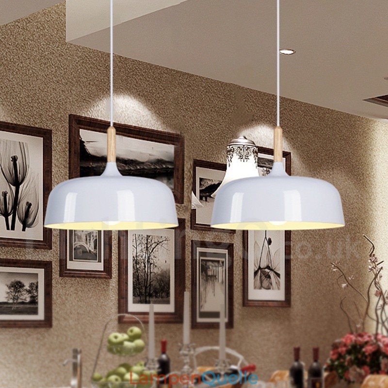 Moderne zeitgenössische Pendelleuchte aus Holz und Metall
