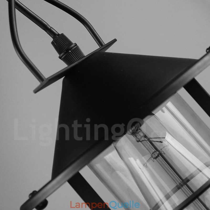 Vintage Pendelleuchte aus Metall mit Glasschirm