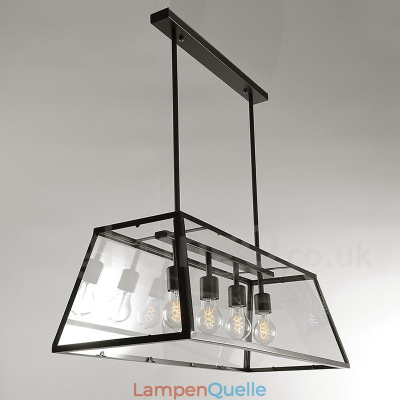 Rustikale Lodge Vintage-Pendelleuchte aus Metall mit Glasschirm