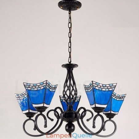 Integrierter Kronleuchter aus Metall im mediterranen Stil mit 5 Lichtern Integrierter Kronleuchter aus Metall im mediterranen Stil mit 5 Lichtern