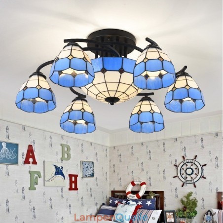 Integrierter Kronleuchter im mediterranen Stil mit 9 Lichtern Integrierter Kronleuchter im mediterranen Stil mit 9 Lichtern