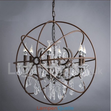Durchmesser 60CM 80CM Vintage Kristall Malerei Metall Kronleuchter Rostige Farbe Pendelleuchte Durchmesser 60CM 80CM Vintage Kristall Malerei Metall Kronleuchter Rostige Farbe Pendelleuchte