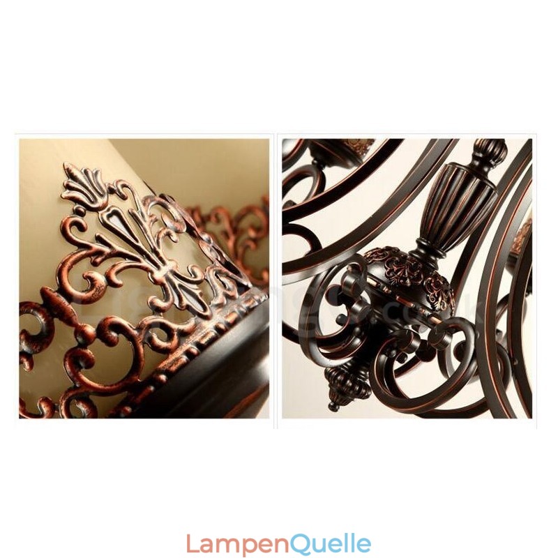 Rustikaler, integrierter Kronleuchter aus Metall mit 12 Lichtern im Lodge-Stil