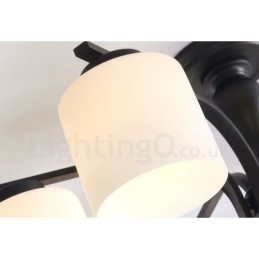 8-flammiger integrierter Kronleuchter aus Metall mit Glasschirm