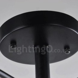 Integrierter Kronleuchter im mediterranen Stil mit 5 Lichtern und Glasschirm