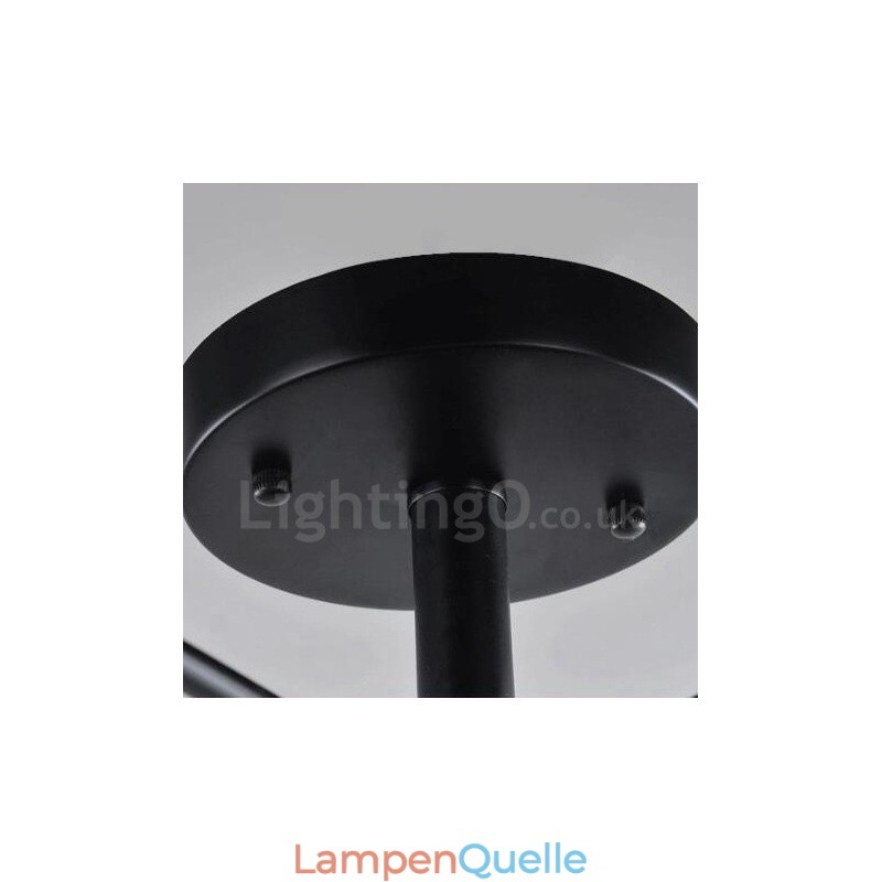 Integrierter Kronleuchter im mediterranen Stil mit 6 Lichtern und Glasschirm