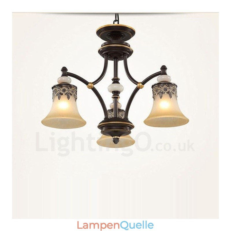 3-flammiger traditioneller klassischer integrierter Kronleuchter aus Metall