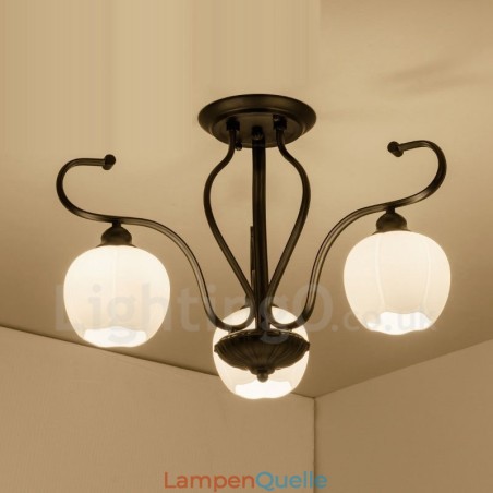 Rustikaler integrierter Kronleuchter mit 3 Lichtern im Lodge-Stil