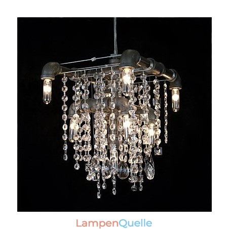 Charakteristischer Kronleuchter aus Kristallglas mit 9 Lichtern im nordamerikanischen Stil im Rohrdesign Charakteristischer Kronleuchter aus Kristallglas mit 9 Lichtern im nordamerikanischen Stil im Rohrdesign