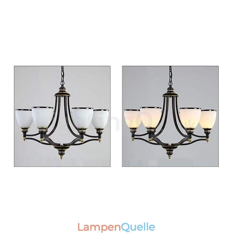 Rustikaler, integrierter Kronleuchter aus Metall mit 6 Lichtern im Lodge-Stil