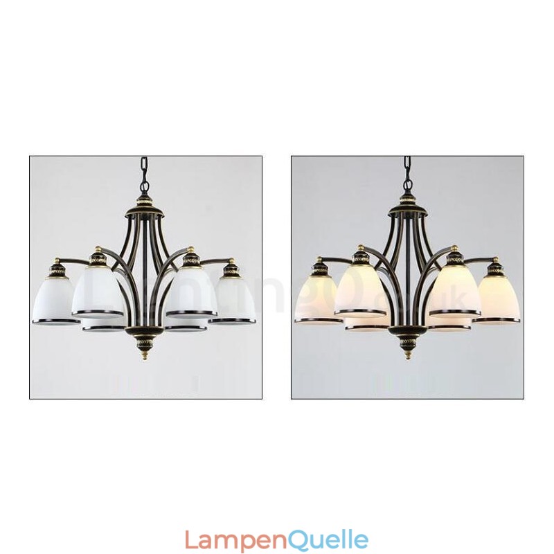 Rustikaler, integrierter Kronleuchter aus Metall mit 6 Lichtern im Lodge-Stil