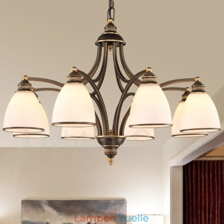 Rustikaler, integrierter Kronleuchter aus Metall mit 8 Lichtern im Lodge-Stil Rustikaler, integrierter Kronleuchter aus Metall mit 8 Lichtern im Lodge-Stil