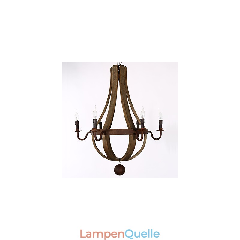 Vintage Amerikanischer rustikaler Holzanhänger Winerel Kronleuchter Lampe Wohn- und Lampe