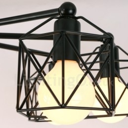 Rustikaler integrierter Kronleuchter mit 6 Lichtern im Lodge-Stil