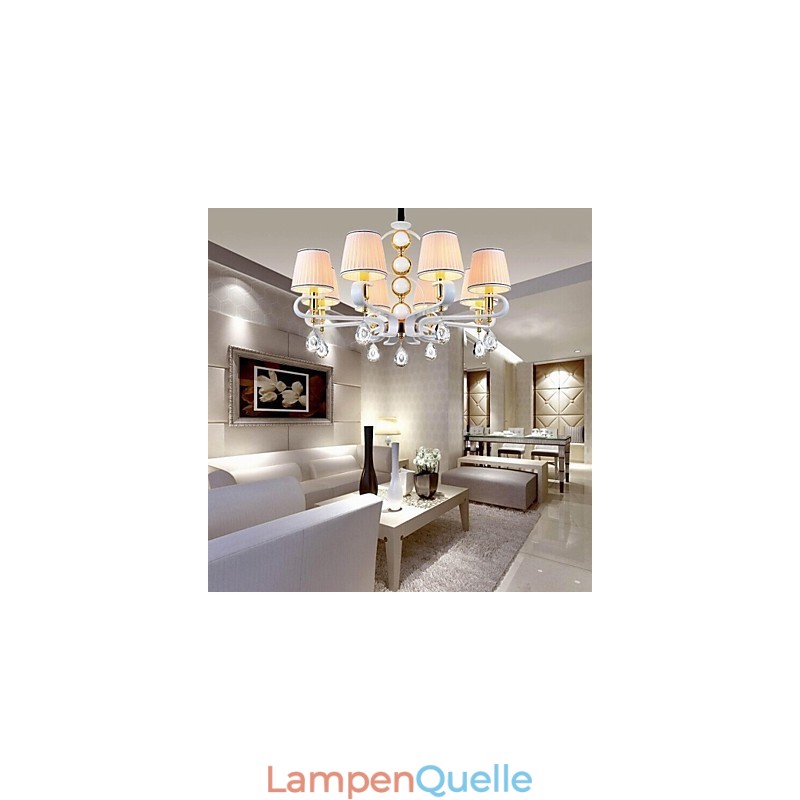 Stoff-Kronleuchter 8 Lichter Moderne minimalistische hochwertige Lampe