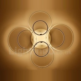 8-flammige, moderne, integrierte Deckenleuchte aus Metall