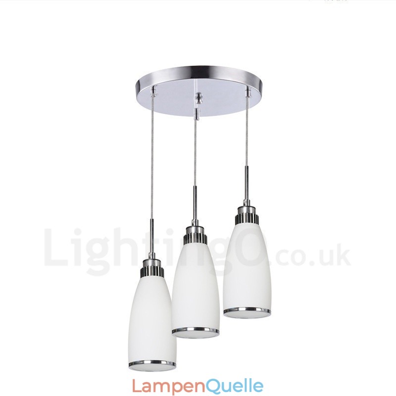 3-flammige, moderne, integrierte Pendelleuchte aus Metall