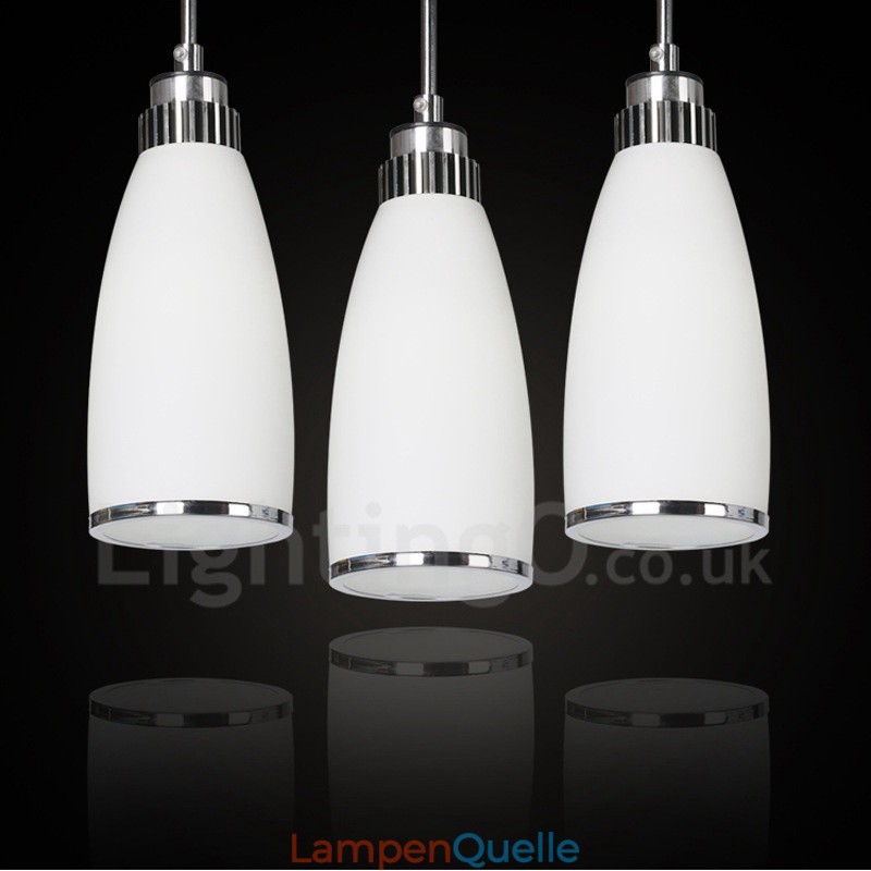 3-flammige, moderne, integrierte Pendelleuchte aus Metall