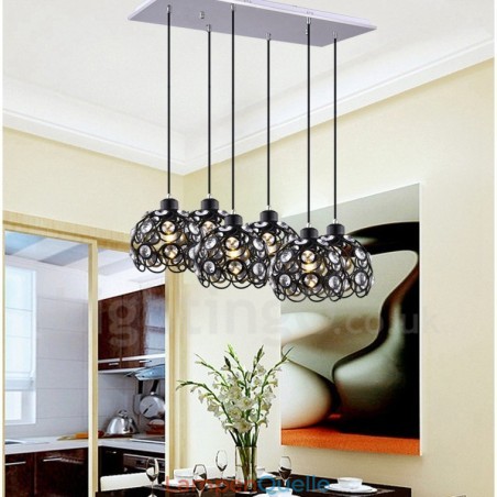 Integrierte Pendelleuchte „Rustic Lodge“ mit 6 Lichtern Integrierte Pendelleuchte „Rustic Lodge“ mit 6 Lichtern