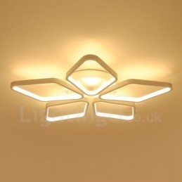 5-flammige, moderne, integrierte Deckenleuchte aus Metall