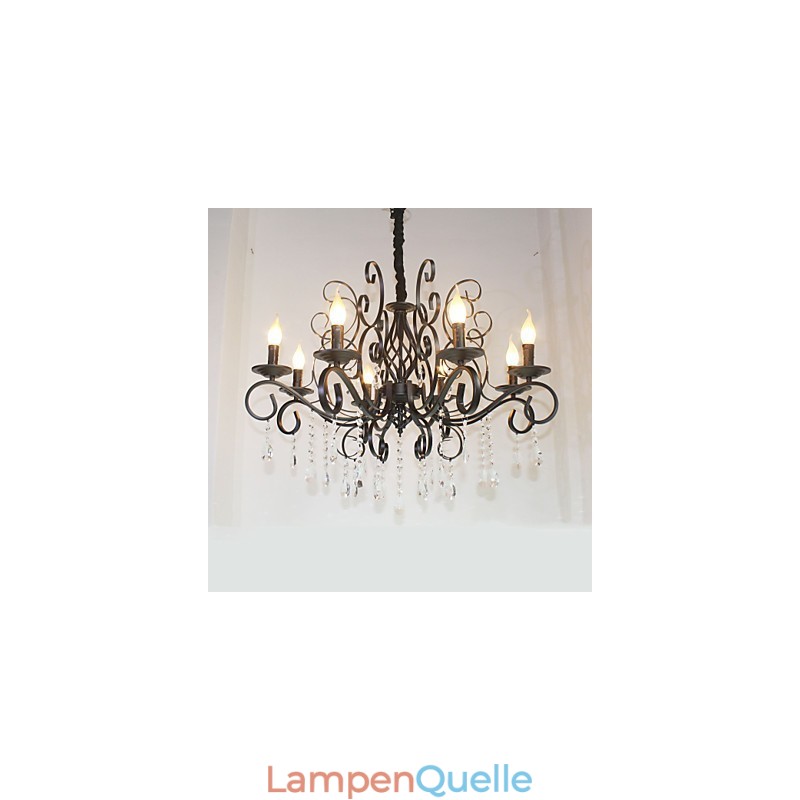 8 Kopf der europäischen Stil Kristall Lampe Metall Kronleuchter Beleuchtung