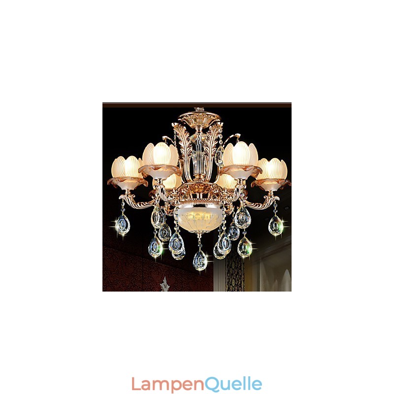 Kristallanhänger im europäischen Stil, einfache Retro-Beleuchtung im Legierungsstil