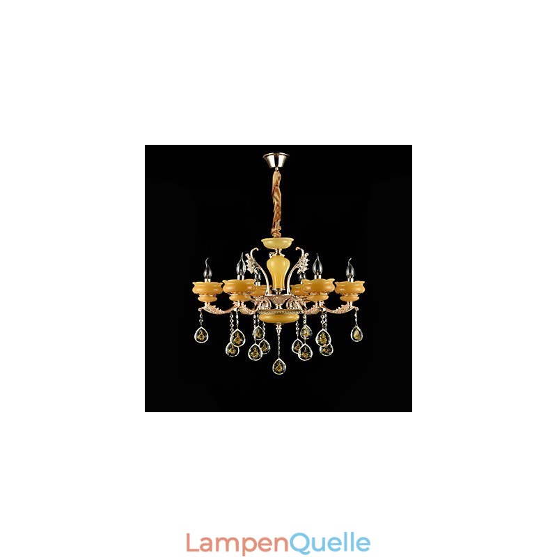 Traditionelle klassische Zinklegierung für Kronleuchter aus Kristall im Mini-Stil mit 6 Glühbirnen