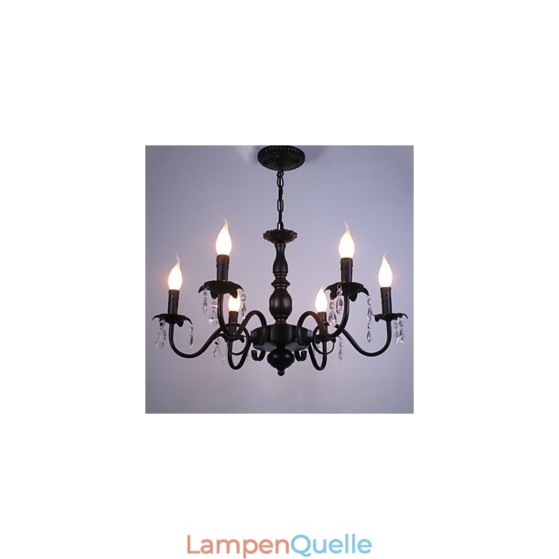 Kronleuchter im europäischen Stil, Kerze, Kristalllampe, einfache Eisenkunstlampe, dekorative Lampe
