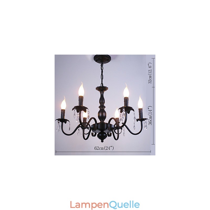 Kronleuchter im europäischen Stil, Kerze, Kristalllampe, einfache Eisenkunstlampe, dekorative Lampe