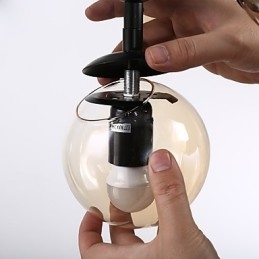 Vier Licht Post Moderne Europa Stil Modo Metall Glas Pendelleuchte die Foyer Schmücken Industrielle Kronleuchter Lampe