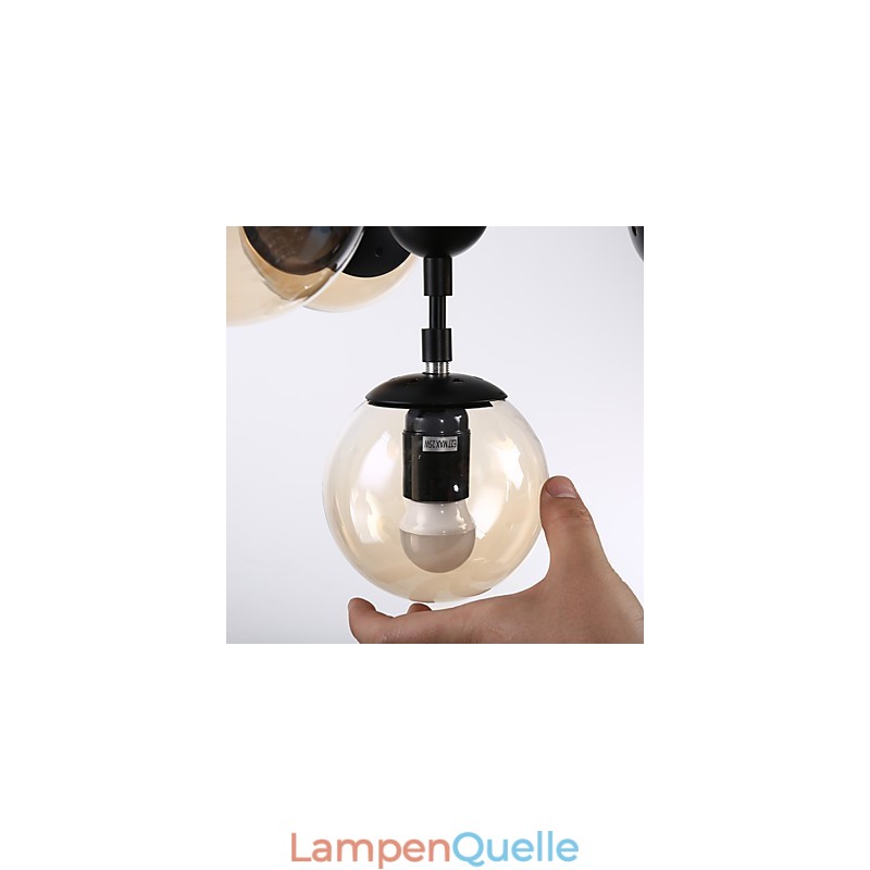 Vier Licht Post Moderne Europa Stil Modo Metall Glas Pendelleuchte die Foyer Schmücken Industrielle Kronleuchter Lampe