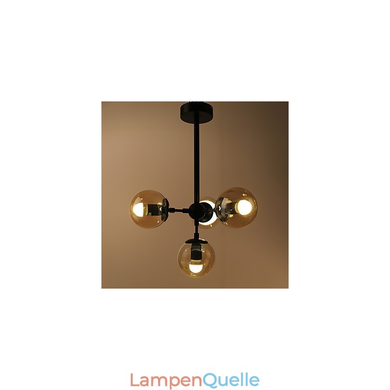 Vier Licht Post Moderne Europa Stil Modo Metall Glas Pendelleuchte die Foyer Schmücken Industrielle Kronleuchter Lampe