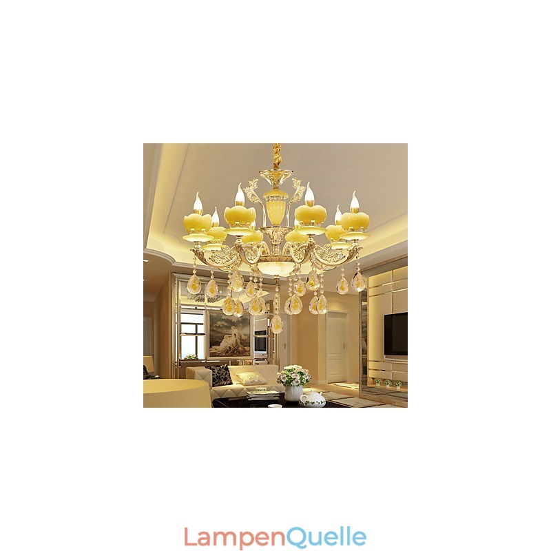 Kronleuchter aus Zinklegierung und Kristall im europäischen Stil