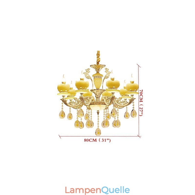 Kronleuchter aus Zinklegierung und Kristall im europäischen Stil