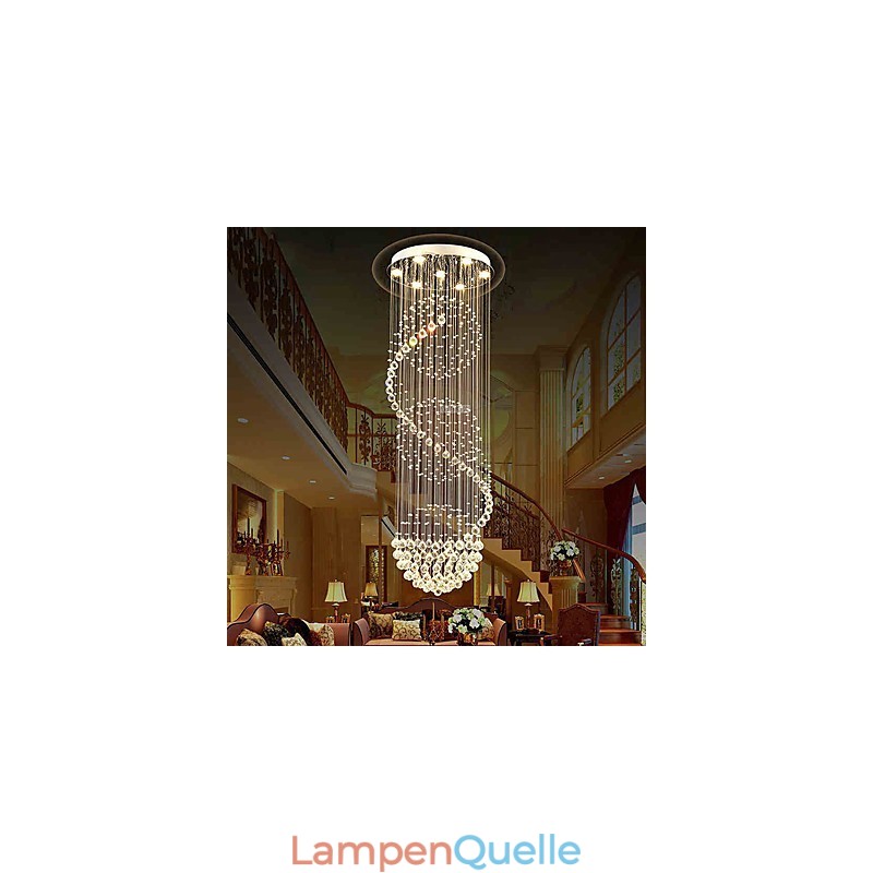 10 Lichter, 2,5 Meter Länge, langer Tropfen, Regentropfen, Teardrop, moderner Kristall-Deckenleuchter, Pendelleuchte für den Innenbereich