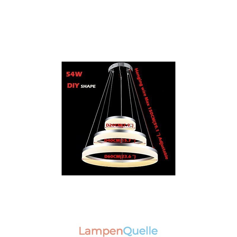 Runde Kronleuchter Lichter Beleuchtung Moderne Acryl Lampen Luxuriöse Drei Ringe Decke Leuchten