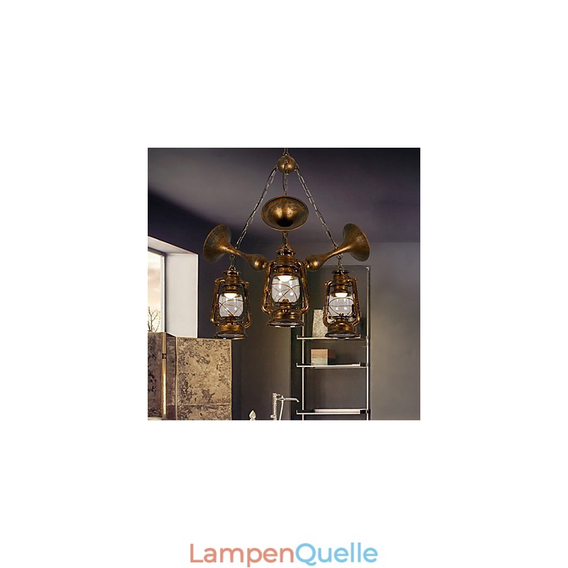 Rustikale Lodge Vintage Retro Country Globe Malerei Feature für Mini-Stil Designer Metall Kronleuchter